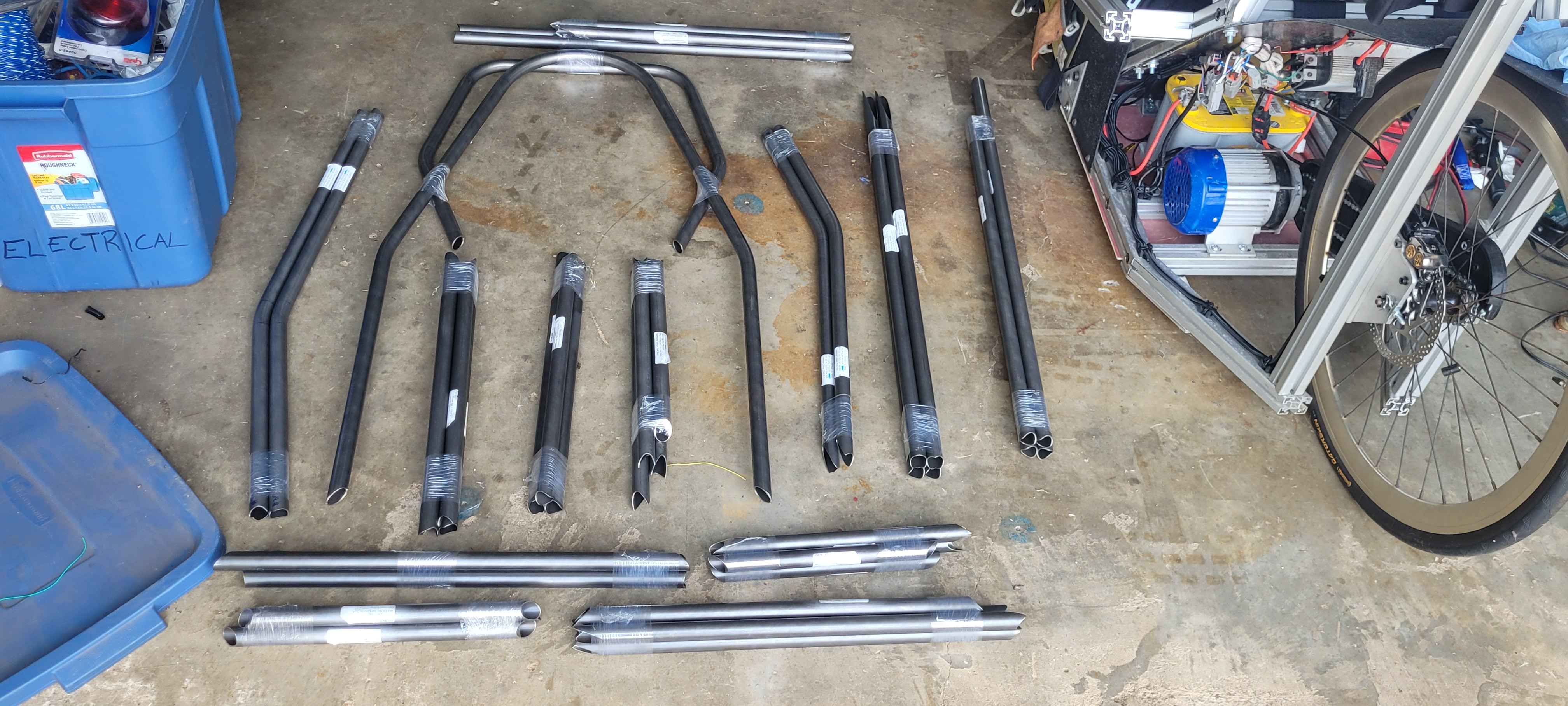 Manufacturing work inside the Conestoga Racing garage